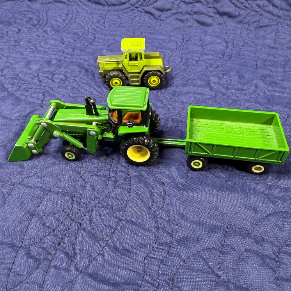 Ertl John Deere Tractor Loader Trailer & Matchbox MB-Trac 1500 Turbo Diecast Lot